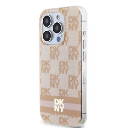 Etui DKNY IML Checkered Mono Pattern & Printed Stripes MagSafe na iPhone 13 Pro / 13 - różowe DKNY