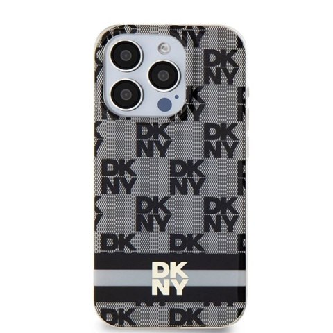 Etui DKNY IML Checkered Mono Pattern & Printed Stripes MagSafe na iPhone 13 Pro Max - czarne DKNY