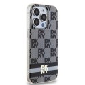 Etui DKNY IML Checkered Mono Pattern & Printed Stripes MagSafe na iPhone 13 Pro Max - czarne DKNY
