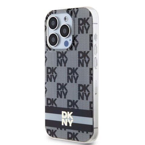 Etui DKNY IML Checkered Mono Pattern & Printed Stripes MagSafe na iPhone 14 Pro Max - czarne DKNY