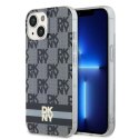 Etui DKNY IML Checkered Mono Pattern & Printed Stripes MagSafe na iPhone 15 / 14 / 13 - czarne DKNY