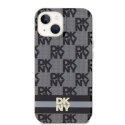 Etui DKNY IML Checkered Mono Pattern & Printed Stripes MagSafe na iPhone 15 / 14 / 13 - czarne DKNY