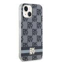 Etui DKNY IML Checkered Mono Pattern & Printed Stripes MagSafe na iPhone 15 / 14 / 13 - czarne DKNY