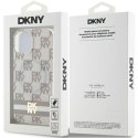 Etui DKNY IML Checkered Mono Pattern & Printed Stripes MagSafe na iPhone 15 Plus / 14 Plus - beżowe DKNY