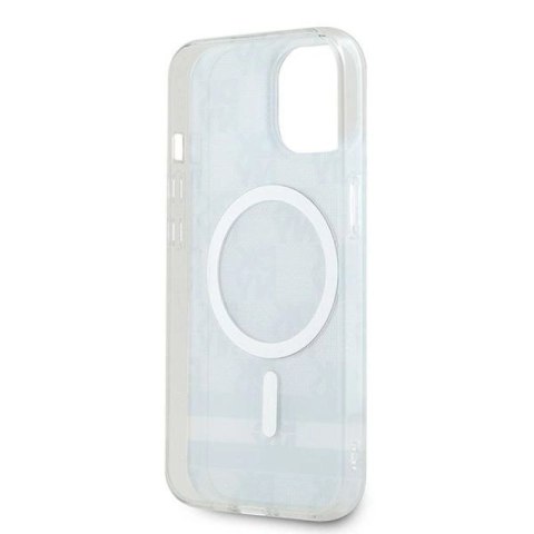 Etui DKNY IML Checkered Mono Pattern & Printed Stripes MagSafe na iPhone 15 Plus / 14 Plus - czarne DKNY