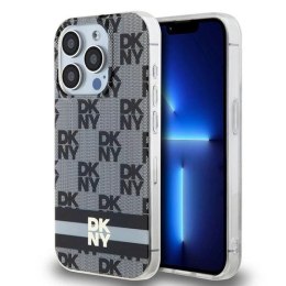 Etui DKNY IML Checkered Mono Pattern & Printed Stripes MagSafe na iPhone 15 Pro Max - czarne DKNY
