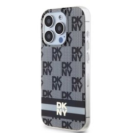 Etui DKNY IML Checkered Mono Pattern & Printed Stripes MagSafe na iPhone 15 Pro Max - czarne DKNY