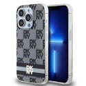 Etui DKNY IML Checkered Mono Pattern & Printed Stripes MagSafe na iPhone 15 Pro - czarne DKNY