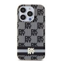 Etui DKNY IML Checkered Mono Pattern & Printed Stripes MagSafe na iPhone 15 Pro - czarne DKNY