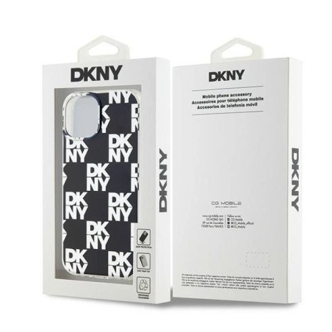 Etui DKNY IML Checkered Mono Pattern na iPhone 15 / 14 / 13 - czarne DKNY