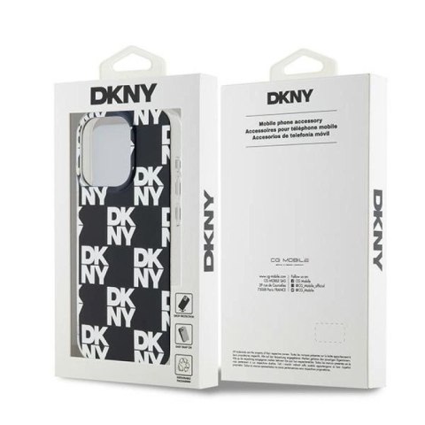 Etui DKNY IML Checkered Mono Pattern na iPhone 15 Pro Max - czarne DKNY