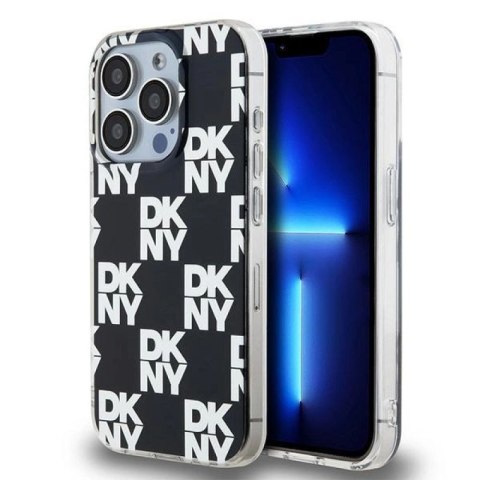 Etui DKNY IML Checkered Mono Pattern na iPhone 15 Pro - czarne DKNY