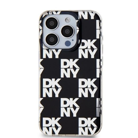 Etui DKNY IML Checkered Mono Pattern na iPhone 15 Pro - czarne DKNY