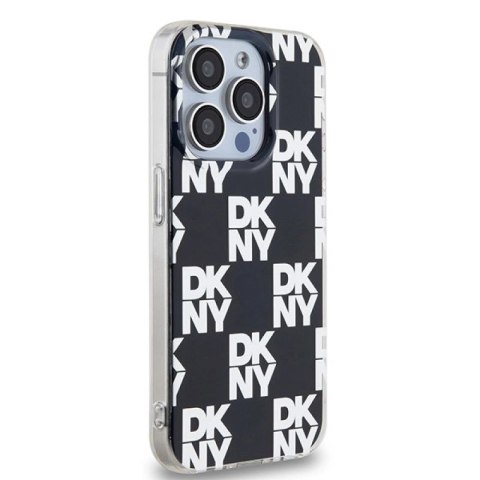 Etui DKNY IML Checkered Mono Pattern na iPhone 15 Pro - czarne DKNY