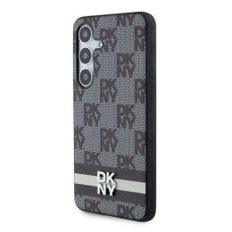 Etui DKNY Leather Checkered Mono Pattern & Printed Stripes na Samsung Galaxy S24 - czarne DKNY