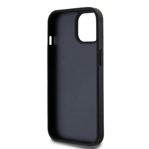 Etui DKNY Leather Checkered Mono Pattern & Printed Stripes na iPhone 15 / 14 / 13 - czarne DKNY