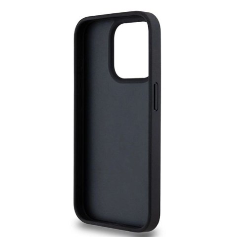Etui DKNY Leather Checkered Mono Pattern & Printed Stripes na iPhone 15 Pro - czarne DKNY