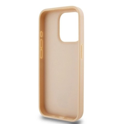 Etui DKNY Leather Checkered Mono Pattern & Printed Stripes na iPhone 15 Pro - różowe DKNY