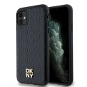 Etui DKNY Leather Monogram Pattern Metal Logo MagSafe na iPhone 11 / Xr - czarne DKNY