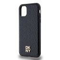 Etui DKNY Leather Monogram Pattern Metal Logo MagSafe na iPhone 11 / Xr - czarne DKNY