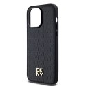 Etui DKNY Leather Monogram Pattern Metal Logo MagSafe na iPhone 14 Pro Max - czarne DKNY