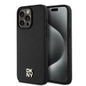 Etui DKNY Leather Monogram Pattern Metal Logo MagSafe na iPhone 15 Pro Max - czarne DKNY