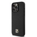 Etui DKNY Leather Monogram Pattern Metal Logo MagSafe na iPhone 15 Pro Max - czarne DKNY