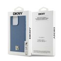 Etui DKNY Leather Monogram Pattern Metal Logo MagSafe na iPhone 15 Pro Max - niebieskie DKNY