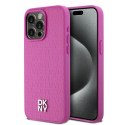 Etui DKNY Leather Monogram Pattern Metal Logo MagSafe na iPhone 15 Pro Max - różowe DKNY