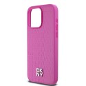 Etui DKNY Leather Monogram Pattern Metal Logo MagSafe na iPhone 15 Pro Max - różowe DKNY