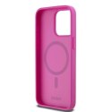 Etui DKNY Leather Monogram Pattern Metal Logo MagSafe na iPhone 15 Pro Max - różowe DKNY