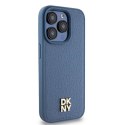 Etui DKNY Leather Monogram Pattern Metal Logo MagSafe na iPhone 15 Pro - niebieskie DKNY