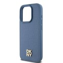 Etui DKNY Leather Monogram Pattern Metal Logo MagSafe na iPhone 15 Pro - niebieskie DKNY