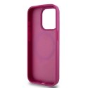 Etui DKNY Leather Monogram Pattern Metal Logo MagSafe na iPhone 15 Pro - różowe DKNY