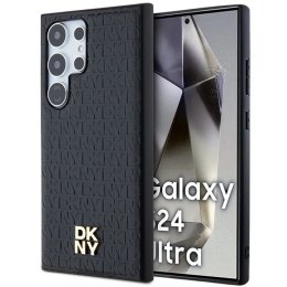 Etui DKNY Leather Pattern Metal Logo MagSafe na Samsung Galaxy S24 Ultra - czarne DKNY