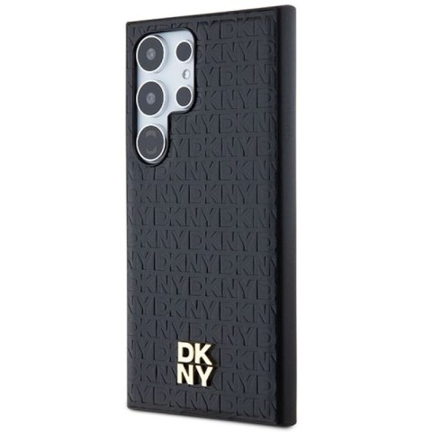 Etui DKNY Leather Pattern Metal Logo MagSafe na Samsung Galaxy S24 Ultra - czarne DKNY