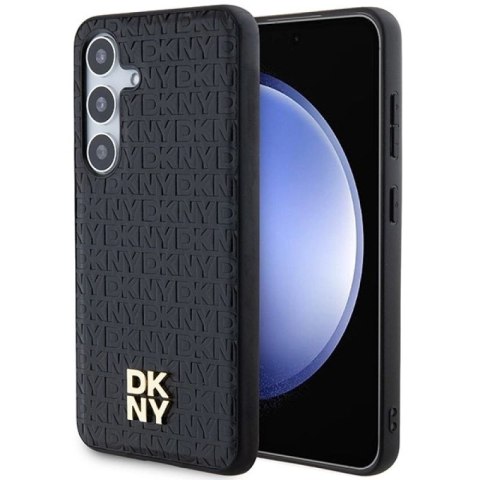 Etui DKNY Leather Pattern Metal Logo MagSafe na Samsung Galaxy S24+ - czarne DKNY