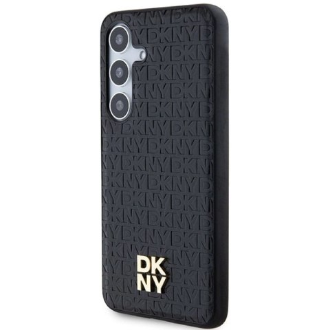 Etui DKNY Leather Pattern Metal Logo MagSafe na Samsung Galaxy S24+ - czarne DKNY