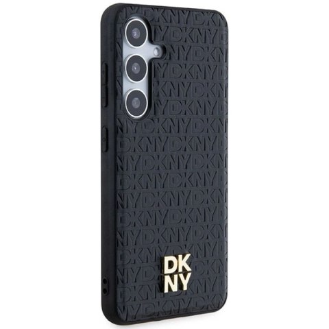 Etui DKNY Leather Pattern Metal Logo MagSafe na Samsung Galaxy S24+ - czarne DKNY