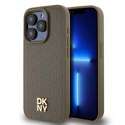Etui DKNY Leather Pattern Metal Logo MagSafe na iPhone 14 Pro Max - brązowe DKNY