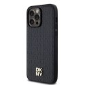 Etui DKNY Leather Pattern Metal Logo MagSafe na iPhone 14 Pro - czarne DKNY