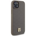 Etui DKNY Leather Pattern Metal Logo MagSafe na iPhone 15 / 14 / 13 - brązowe DKNY