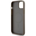 Etui DKNY Leather Pattern Metal Logo MagSafe na iPhone 15 / 14 / 13 - brązowe DKNY