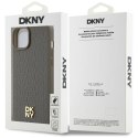 Etui DKNY Leather Pattern Metal Logo MagSafe na iPhone 15 / 14 / 13 - brązowe DKNY