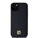 Etui DKNY Leather Pattern Metal Logo MagSafe na iPhone 15 / 14 / 13 - czarne DKNY