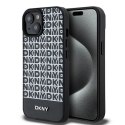 Etui DKNY Leather Printed Pattern Metal Logo MagSafe na iPhone 15 / 14 / 13 - czarne DKNY