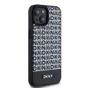 Etui DKNY Leather Printed Pattern Metal Logo MagSafe na iPhone 15 / 14 / 13 - czarne DKNY