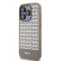 Etui DKNY Leather Printed Pattern Metal Logo MagSafe na iPhone 15 Pro Max - brązowe DKNY