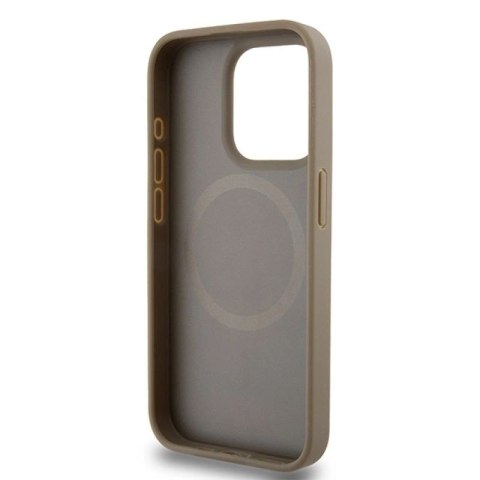 Etui DKNY Leather Printed Pattern Metal Logo MagSafe na iPhone 15 Pro Max - brązowe DKNY