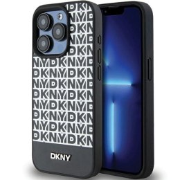 Etui DKNY Leather Printed Pattern Metal Logo MagSafe na iPhone 15 Pro Max - czarne DKNY